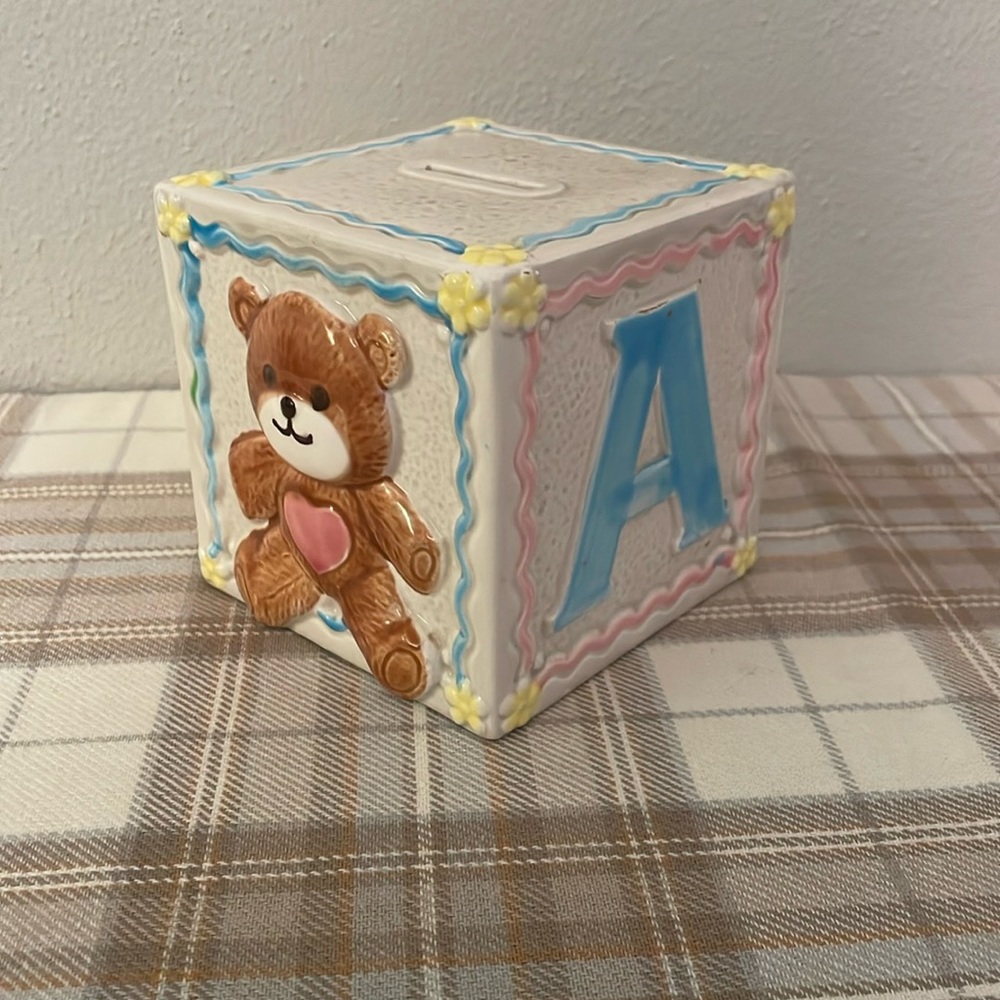 Vintage NAPCO Japan Ceramic ABC Bank for Baby or Child Nice Collection